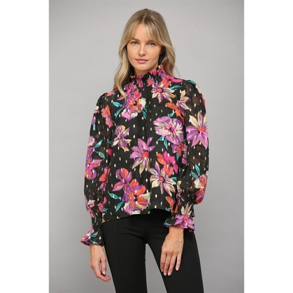 Floral Chiffon Colorful Blouse - Picture 4 of 6